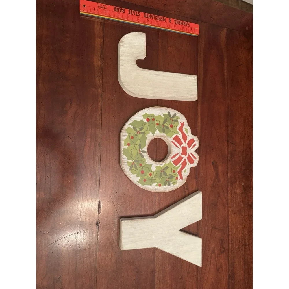 Burton & Burton‎ Wood J-O-Y Christmas Holiday Sign